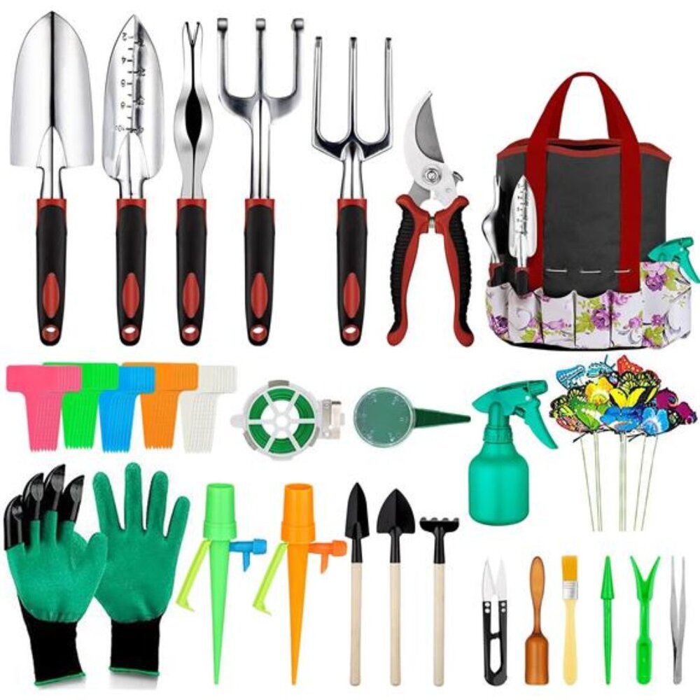 Garden Tools Set 83 Piece, Succulent Tools Set Included, Heavy Duty Aluminum